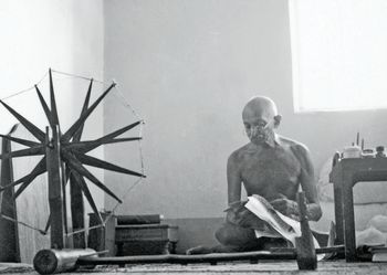 Charkha, Gandhi & Spirituality Mohandas Gandhi, Mahatma Gandhi Photos, Swadeshi Movement, Margaret Bourke White, Cross Legged, Time Life, Documentary Photographers, Womens History Month, Freedom Fighters