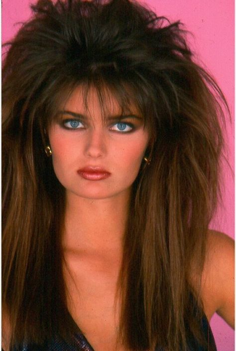 80s Womens Hair, 80s Rock Hair, 1980s Makeup And Hair, 80s Big Hair, 80s Rock Fashion, 80’s Hair, 80s Makeup, Paulina Porizkova, Rock Hairstyles