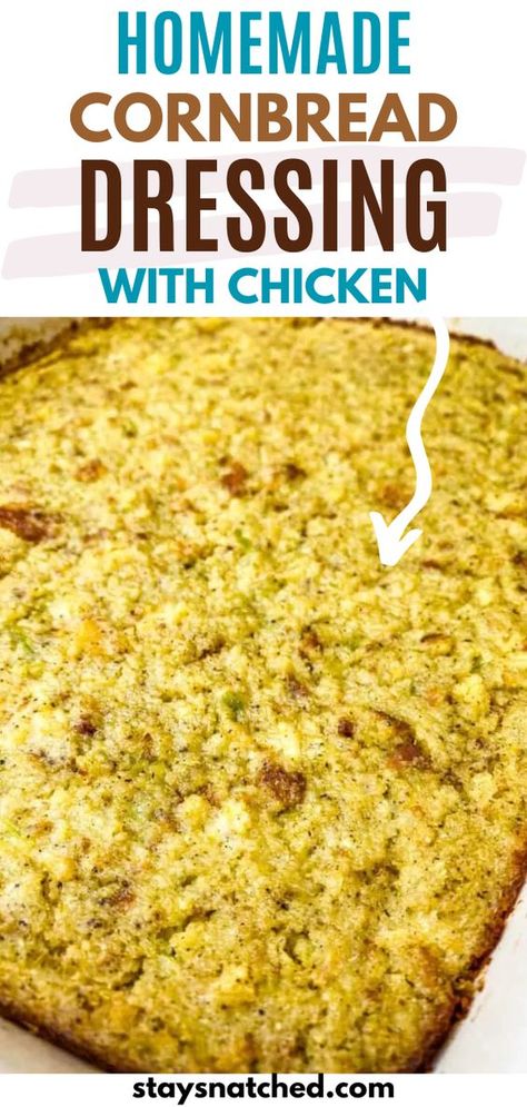 Dressing With Chicken, Chicken Dressing Recipe, Southern Dressing Recipe, Easy Southern Cornbread, Easy Cornbread Dressing, Old Fashioned Cornbread Dressing, Cornbread Dressing With Chicken, Homemade Cornbread Dressing, Southern Cornbread Dressing