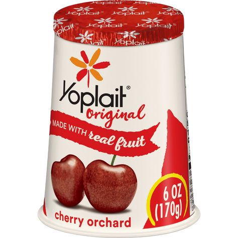 This is great diet food. Cherry Yogurt, Yoplait Yogurt, Yogurt Benefits, Yogurt Cup, Good Sources Of Calcium, Cherry Orchard, Crunchy Granola, Yogurt Flavors, Low Fat Yogurt