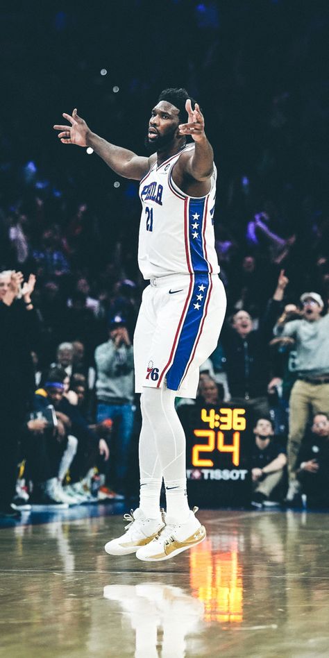 Clean Nba Wallpapers, Embiid Wallpaper, Aesthetic Wallpaper Basketball, Nba Aesthetic Wallpaper, Nba Aesthetic, Wallpaper Basketball, Nba 2k23, Joel Embiid, Nba Wallpapers