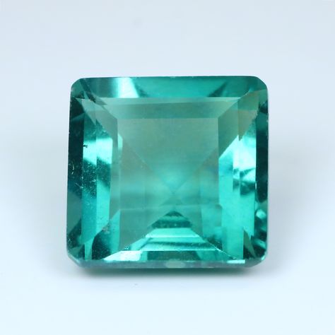 7.29 Ct Rare Gem ! Unheated Teal Blue-Green Fluorite From Afghanistan #raregemstone #untreated #unheated #loosegemstones #natural #onlineshop #etsy #Afghanistan #fluorite #tealgreen #LimitedStock Rare Gems, Rare Gemstones, Square Cut, Lovely Colors, Teal Green, Teal Blue, Halloween Shopping, Loose Gemstones, Etsy Gifts