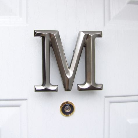 Shop Door, M Monogram, Shop Doors, Accent Doors, Door Knocker, Letter M, Branded Gifts, Nickel Silver, Monogrammed Items