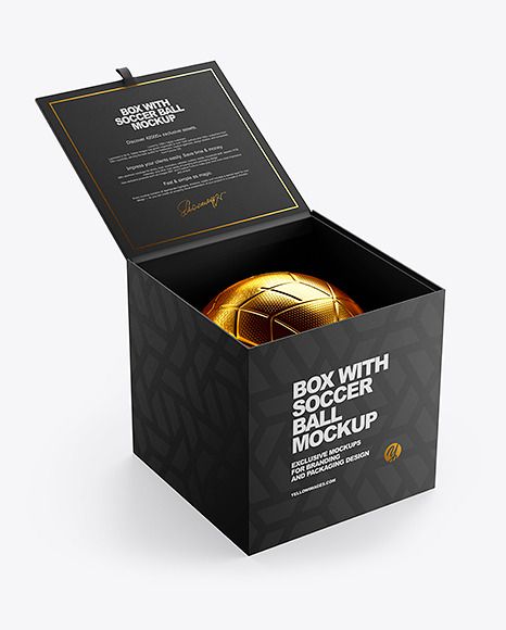 Box With Soccer Ball Mockup Football Box Gift, Football Packaging, Sport Packaging, Skincare Application, Ball Packaging, Football Box, Organic Packaging, Carton Design, Gift Box For Men