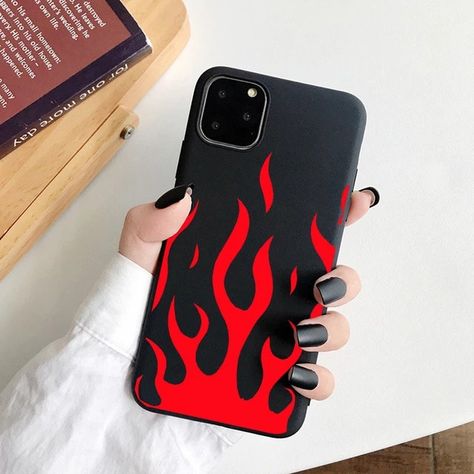 Fire Pattern, Fire Phone, Phone Case Diy Paint, Diy Phone Case Design, Flame Pattern, Creative Iphone Case, Trendy Cases, Phone Covers Diy, Girly Phone Cases