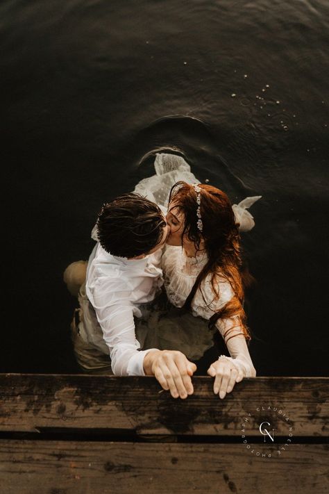 When an elopement doesn't go as initially planned, jump in the lake in your wedding attire instead! These two had such a spontaneous, joyous wedding celebration on a summer Washington day. Lake Wedding Photos, Cousin It, Pirate Wedding, Washington Elopement, Water Wedding, Bride And Groom Photo, Creative Photoshoot Ideas, Lake Wedding, Jump In