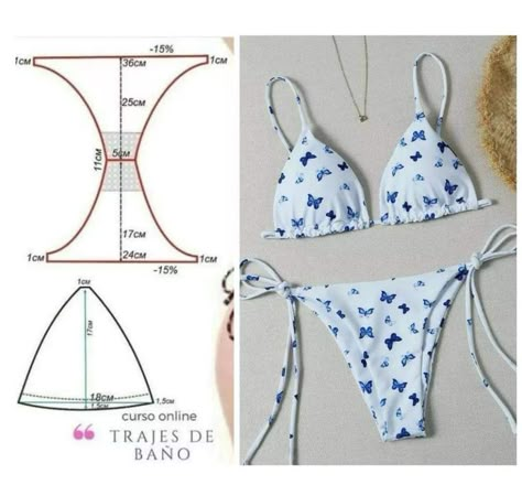 Pola Bra, Sewing Swimwear, Diy Clothes Patterns, Bra Sewing Pattern, Easy Diy Clothes, Swimwear Pattern, Sewing Projects Clothes, Fabric Sewing Patterns, Sewing Clothes Women