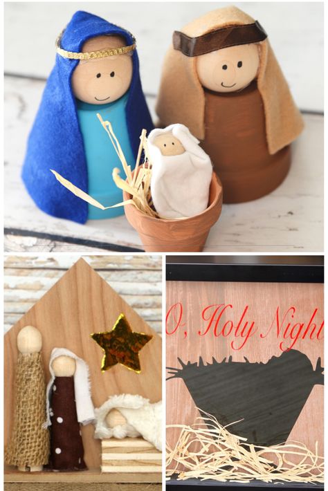 Celebrate the reason for the season with these 14+ Nativity Craft Ideas made with a variety of materials.#christmas #craft #nativity #diy Homemade Nativity Scene, Homemade Nativity Sets, Diy Nativity Set, Nativity Activities, Nativity Crafts For Kids, Diy Nativity Scene, Craft Nativity, Nativity Diy, Nativity Scene Crafts