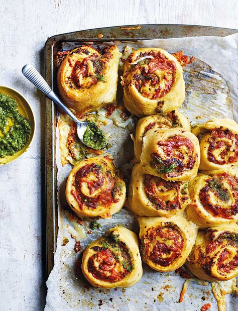 Pesto Bread, Sainsburys Recipes, Pinwheel Recipes, Savoury Baking, Picnic Food, Easy Family Meals, Food Magazine, A Picnic, Melted Cheese