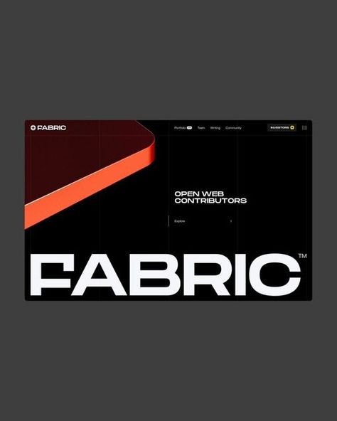 Dennis Snellenberg on Instagram: "New website for FABRIC™ a Venture Capital firm that has been backing the best of Web3 since 2012. In collaboration with Ché, we pushed the brand and digital experience to the next level. Branding: @cheheijnen Design & Development: @codebydennis Visit it live → https://fabric.vc" Venture Capital Branding, Creative Web Design, Digital Experience, Venture Capital, New Website, Design Development, Next Level, Web Design, The Next