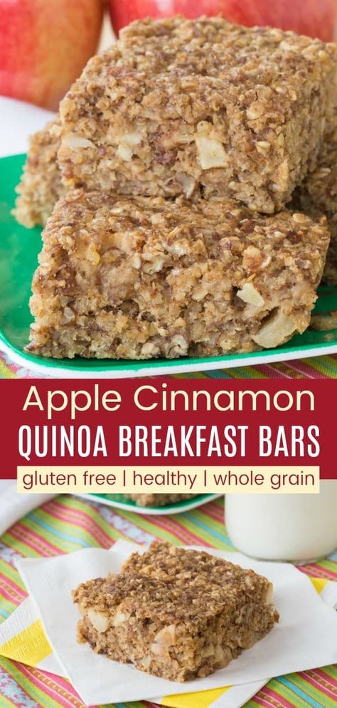 Apple Quinoa Bake, Things To Do With Quinoa, Gluten Free Breakfast Bars Healthy, Gluten Free Whole Grains, Quinoa Protein Bar, Quinoa Breakfast Bites, Quinoa Dessert Recipes Healthy, Quinoa Squash Recipes, Healthy Whole Grain Recipes