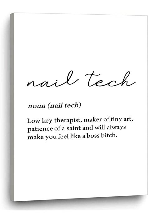 Nail Tech Wall Art Nail Salon Pictures Nail Tech Definition Print Beauty Salon Paintings for Home Office Decor Minimalist Black and White Quotes Artwork Nail Technician Poster 16x24inch No Frame Nail Salon Artwork, Black And White Nail Salon Decor, Nail Tech Quotes Signs, Nail Salon Waiting Area, Nail Salon Ideas At Home, Nail Salon Minimalist, Nail Tech Poster Ideas, Nail Tech Wall Art, Black And White Nail Room