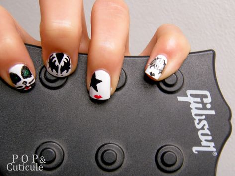 Kiss Band Nails, Kiss Nail Art, Banda Kiss, Rock Nails, Relationship Tattoos, Band Nails, Kiss Art, Kiss Nails, Kiss Band