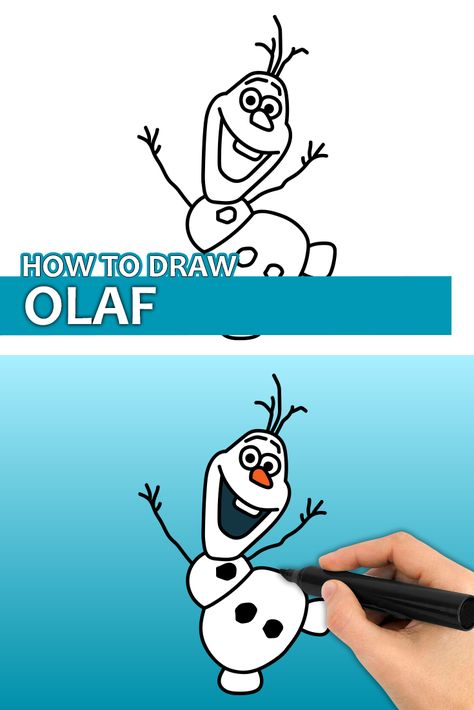 How To Draw Olaf Step By Step, How To Draw Frozen Characters, Cute Olaf Drawings, How To Draw Dory Step By Step, Draw Olaf Step By Step, How To Draw Olaf, Draw Olaf, Olaf Drawing, Frame Animation