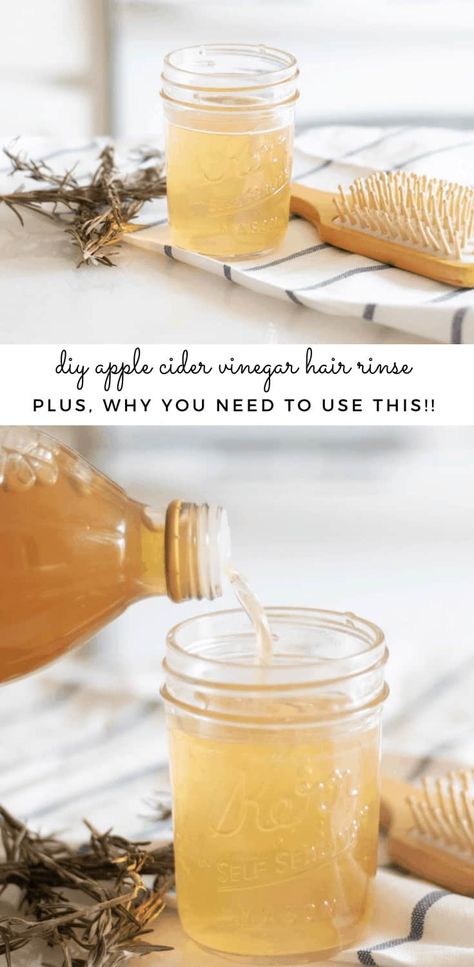 This DIY apple cider vinegar hair rinse will promote shine, cleanse the hair, reduce tangle and so much more! Apple cider vinegar has amazing benefits for the hair and may be just the thing your hair needs. #hairrinse #applecidervinegar #applecidervinegarforhair #homemadeshampoo #homemadehairrinse Diy Apple Cider Vinegar, Apple Cider Hair, Hair Rinse Diy, Apple Cider Vinegar Hair, Apple Cider Vinegar Hair Rinse, Diy Apple Cider, Vinegar For Hair, Vinegar Hair Rinse, Apple Cider Vinegar Rinse