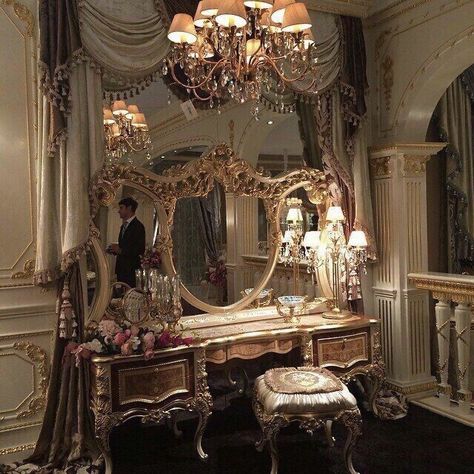 Prince Bedroom, Aesthetic Staircase, Gothic Staircase, Barbie Movie Aesthetic, Rococo Aesthetic, Fashion Cowok, Luxurious Interior Design, Movie Aesthetic, Royalty Aesthetic