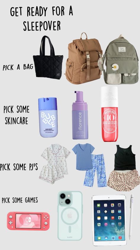 Overnight Essentials Packing Lists, Sleepaway Camp Essentials, Sleepover Packing, Sleepover Packing List, Trip Essentials Packing Lists, Sleepover Essentials, Packing Essentials List, Sleepaway Camp, Packing Lists