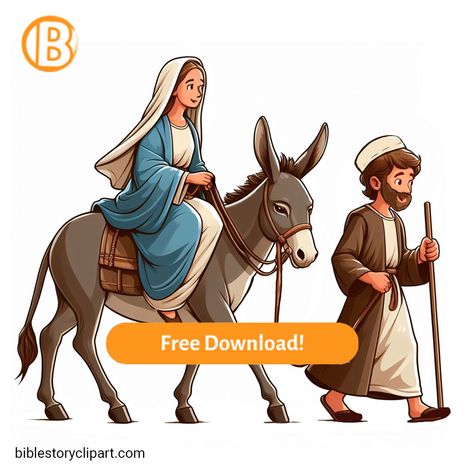 Mary and Joseph's Journey to Bethlehem Mary And Joseph Journey To Bethlehem, Mary And Joseph Travel To Bethlehem, Walking Pictures, Nativity Ideas, Bible Clipart, Joseph And Mary, Journey To Bethlehem, Bible Crafts Sunday School, Pictures Of Mary