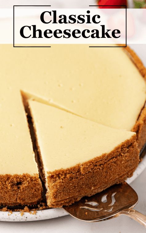 With over 1 million page views and counting, it’s no secret this is the best original cheesecake recipe! Easy to make with my step-by-step instructions, you’ll impress guests every single time with this classic cheesecake with perfect graham cracker crust. Ready Crust Cheesecake Recipe, Set Cheesecake Recipe, Ina Garden Cheesecake, Best Cheesecake Crust Recipe, Large Cheesecake Recipe, 11 Inch Cheesecake Recipe, 10 Inch Cheesecake Recipe Springform Pan, Best Plain Cheesecake Recipe, 10 Inch Cheesecake Recipe