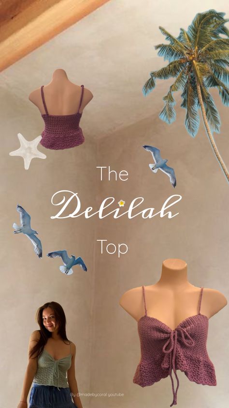 The Delilah babydoll top by madebycoral Crochet Babydoll, Crochet Ladies Tops, Babydoll Top, Crochet Animals, Create Collage, Crochet Fashion, Cute Crochet, Your Aesthetic, Connect With People