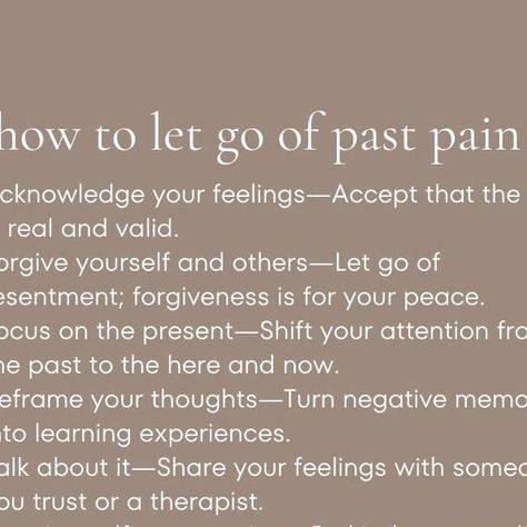 Personal Growth • Self-Help • Self-Improvement on Instagram: "Hey friends! 🌻 letting go of past pain. 💔 It's not easy, I know. But we can't let our past define us and hold us back. So here's a little reminder for you to let go and move forward. 🚀 Remember, you deserve happiness and healing. Don't let anyone or anything keep you from it. ❤️   #letgo #pastpain #moveforward #healing #selflove #growth #mindfulness #forgiveness #selfcare #mentalhealth #positivevibes #selfacceptance #lettinggo #happiness #journey #strength #youareenough #empowerment #believeinyourself #liveinthemoment #spreadlove #gratitude #breathe #loveyourself #innerpeace #keepgoing" Letting Go Of Guilt Quotes, Healing And Letting Go Quotes, Let Go Of The Past Quotes, Letting Go Of Past, Guilt Quotes, Deserve Happiness, Acceptance Quotes, Letting People Go, Past Quotes