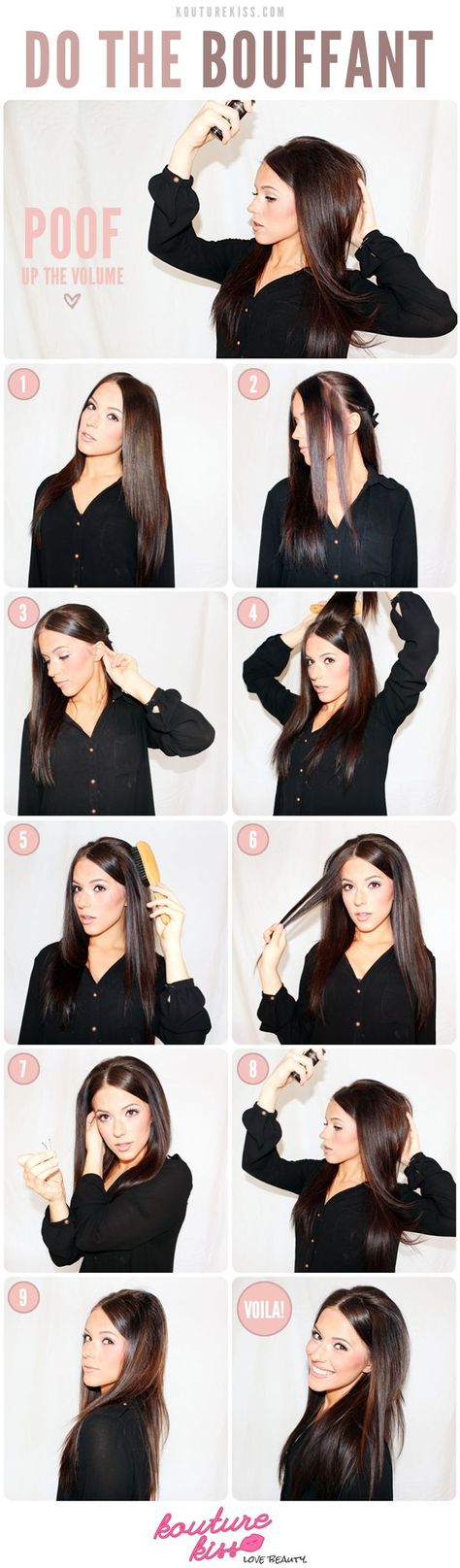 5 Bouffant Hairstyle Tutorials for a Glamorous Look Bouffant Hairstyles, Lush Hair, Trendy We Fryzurach, Fancy Hair, Hairstyles Tutorial, Bouffant Hair, Hair Buns, Look Retro, Hair Envy