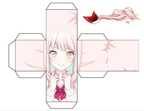 Project Sekai Cube Template, I Want Their Template, Cube Paper Craft, Mizuki Akiyama Papercraft, Cube Template, Paper Cube, Crafts To Do When Your Bored, Paper Doll Template, Anime Crafts