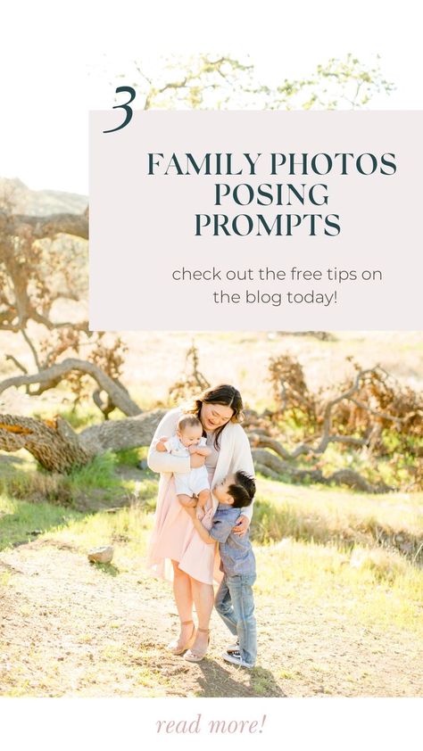 Don't let family photo sessions overwhelm you! More Betty has 3 sure fire family photo posing prompts that will assure a stress free session! Family Posing Guide, Posing Prompts, Family Session Poses, Working With Kids, Photo Posing, Fall Portraits, Photo Prompts, Family Portrait Poses, Photography Poses Family