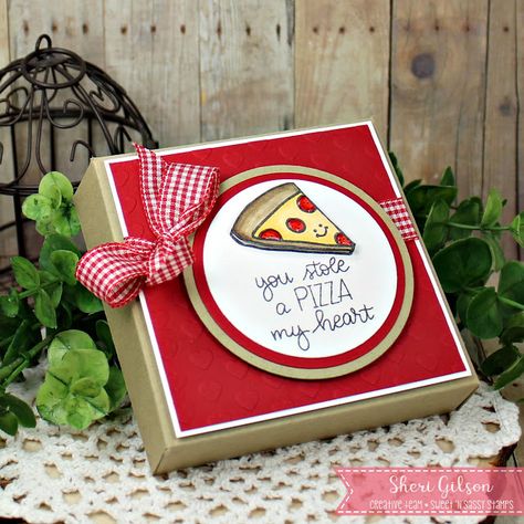 A Pizza My Heart, Pizza My Heart, Pizza Gifts, In His Image, Diy Valentines Cards, Card Sayings, Treat Holder, Love Stamps, Valentines For Boys