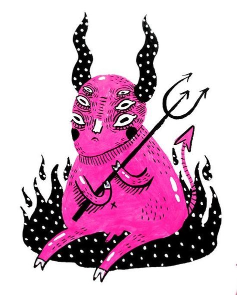 Weird Art Ideas, Devil Illustration, Weird Illustration, Grunge Illustration, Type Illustration, Grunge Art, Arte Sketchbook, Sketchbook Inspiration, Hippie Art