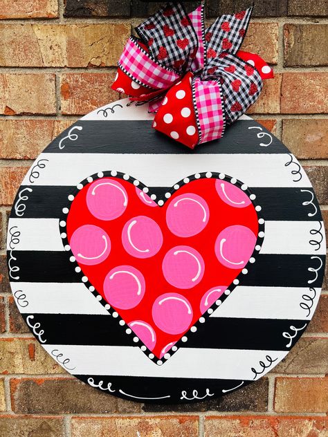 "20\" Valentine Door Hanger adorable for the whole month of February!" Valentine Door Hanger Ideas, Valentines Door Hangers, Valentine Door Hanger Wooden, Valentine’s Day Door Hanger, Spring Door Hangers Wooden, Valentine Door Hangers, Valentines Wreath Ideas, Cute Door Hangers, Valentines Rocks