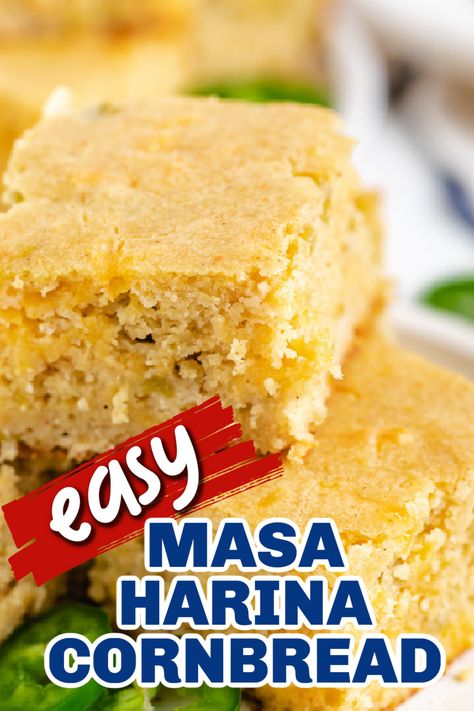 Masa Harina Cornbread Muffins, Masa Flour Cornbread, Cornbread With Masa Flour, Chili With Masa Harina, Mesa Corn Flour Recipes, Recipes With Masa Harina, Masa Bread Recipe, Instant Corn Masa Flour Recipes, Masa Harina Cornbread Recipe