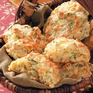 Zucchini Cheddar Biscuits from Taste of Home Zucchini Cheddar, Savoury Biscuits, Vegetarian Foods, Cheddar Biscuits, Biscuit Rolls, Drop Biscuits, Cheese Biscuits, Biscuits Easy, Vegetarian Recipe