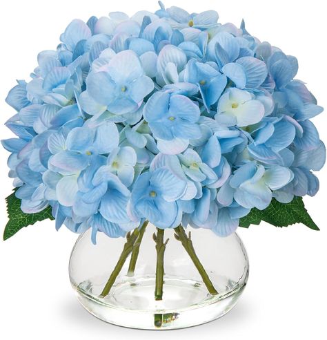 Amazon.com: Hydrangea Artificial Flowers with Vase Fall Decor Orange Silk Fake Flowers Arrangements in Glass Vase with Faux Water Autumn Festival Floral Bulk Bouquet for Wedding Party Centerpiece Home Decorations : Home & Kitchen Fake Flowers Arrangements, Flowers With Vase, Fake Hydrangeas, Table Centerpiece Decorations, Water Wedding, Vase Blue, Artificial Hydrangeas, Flowers Arrangements, Pillows Flowers