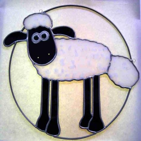 Shaun the sheep Disney Stained Glass, Stained Glass Mosaic Art, Wallace And Gromit, Stained Glass Night Lights, Mosaic Pots, Shaun The Sheep, Glass Mosaic Art, Stained Glass Ornaments, Stained Glass Suncatchers