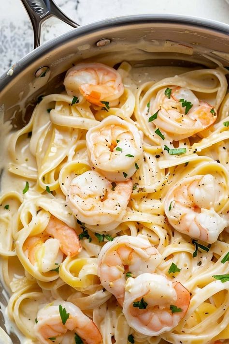 Easy Shrimp Alfredo Recipe, Easy Shrimp Alfredo, Shrimp Alfredo Recipe, Pasta Recipes Alfredo, Shrimp Alfredo, Shrimp Recipes For Dinner, Shrimp Recipes Easy, Alfredo Recipe, Easy Shrimp