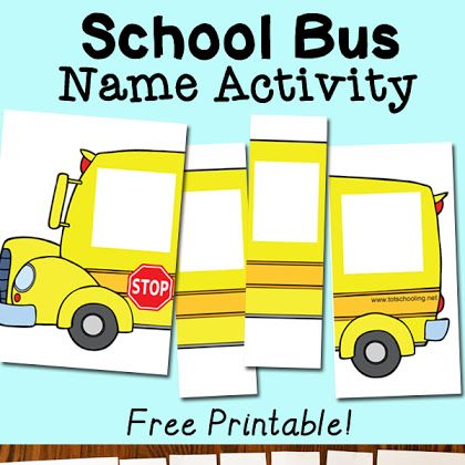 School Bus Name Activity with Free Printable School Bus Name Activity, Workstation Activities, Preschool Transportation Crafts, Transportation Preschool, Lesson Plans For Toddlers, School Lesson Plans, Name Activities, School Printables, Magic School Bus