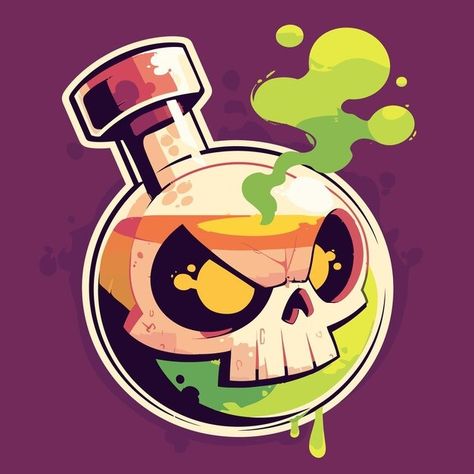 vectors, photos and PSD files | Free download Dnd Potions, Wacky Art, Graffiti Background, Cartoon Skull, Graphic Cartoon, Poison Bottle, Egypt Tattoo, Anime Canvas Art, Doodle Art Designs