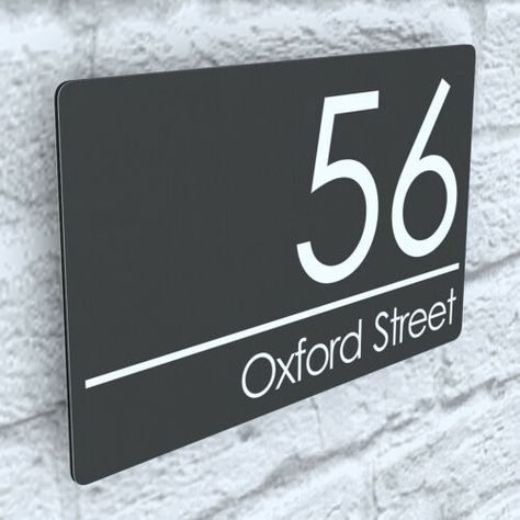 House Number Plaques, House Number Plates, Personalized Signs For Home, Door Plates, House Name Signs, Contemporary Modern House, House Plaques, Modern House Number, House Number Plaque