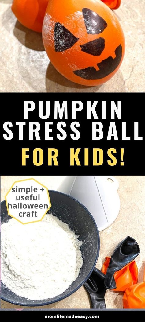 DIY Pumpkin Stress Ball With Squishy Balloons and Flour! Learn how to make your own easy DIY cute balloon craft for kids— Make a homemade stress ball with balloons and flour with your kids today! Balloon Squishy Balls Diy, Diy Stressball Balloon Simple, Balloon Crafts Diy, Pumpkin Balloons, Diy Stressball, Ball Craft, Balloon Craft, Squishies Diy, Pumpkin Diy