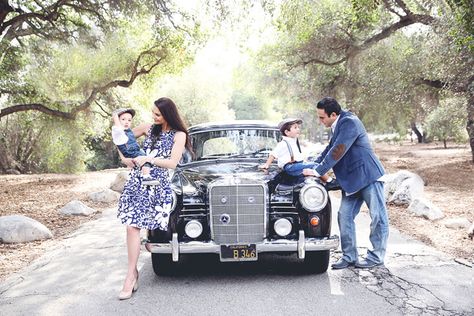 1959 Type W121 190 sedan owner: Aris Minas / Burbank, California USA My wife decided to hire a photographer to take some family photos. The photographer found out that I had the old Mercedes-Benz, and insisted on taking photos with the car. 50s Family Photoshoot, Old Car Family Photoshoot, Vintage Car Family Photoshoot, Family Car Photoshoot, Kindergarten Photography, Automobile Photography, Father Daughter Photos, Car Photoshoot, Old Mercedes