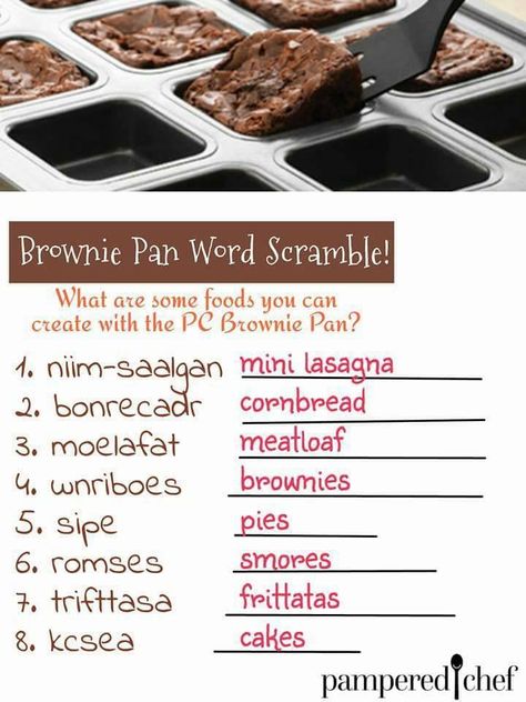 Pampered Chef Games, Mini Lasagna, Chef Images, Ceramic Egg Cooker, Pampered Chef Party, Pampered Chef Consultant, Brownie Pan, Pampered Chef Recipes, Baking Games