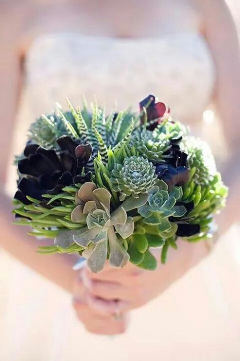 Succulent wedding bouquet, you can plant afterwards, bouquet will never die. A lasting memory Succulents Wedding Flowers, Marfa Texas Wedding, Unique Bridal Bouquets, Feather Bouquet, Succulent Bouquet Wedding, Succulent Bouquet, Green Bouquet, Succulent Wedding, Emerald Wedding