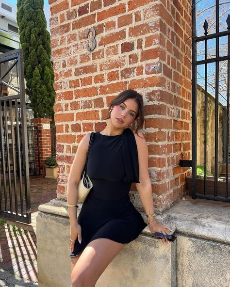 🖤 TIMELESS 🖤 @graciepiscop in our Black Slinky Tie Shoulder Bodysuit and Black Slinky Asymmetrical Micro Mini Skirt ⭐️ Tap to shop 🔗 Gracie Piscopo, Micro Mini Skirt, Micro Mini, Mini Skirt, Tap, Fashion Looks, Going Out, Casual Outfits, Mini Skirts