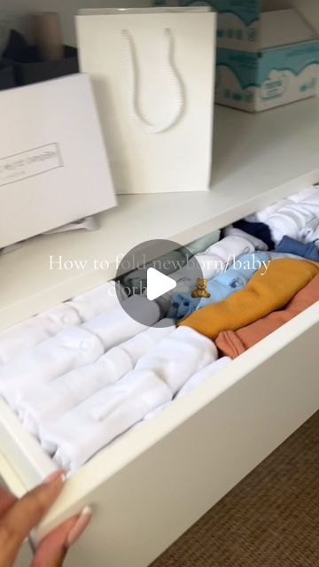 Joia Raquel☁️ | Prepping for baby boy to arrive next month! Sorting out his clothes 🥹😍☁️🧸 • #nesting #pregnancyjourney #babyclothes #nurse... | Instagram How To Fold Newborn Sleepers, How To Fold Newborn Onsies, How To Wash Newborn Clothes, Onsie Organization Dresser, Onesie Storage Ideas, Organizing Onesies In Drawers, How To Fold Onesies Dresser Drawers, Best Way To Fold Baby Clothes, How To Fold Baby Sleepers