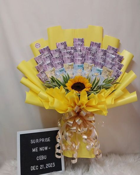 Coz this SUPERWOMAN deserves only the best and the prettiest! Happiest birthday! 💐 ✅ Money Bouquet with 1pc Sunflower and Ferrero Chocolates Planning to surprise your friends or loved ones? We'll make sure you'll get your money's worth and more. Order now and enjoy amazing deals and discounts. 😉 #MoneyBouquet #MoneyBouquetWithSunflower #Sunflower #Yellow #AugustDeals #AugustPromo #Discount #SurpriseCebu #Cebu #CebuSurprise #SMNC #SurpriseMeNowCebu Money Flowers, Money Bouquet, Happiest Birthday, Birthday Money, Sunflower Yellow, Surprise Me, Cebu, Me Now, Loved Ones