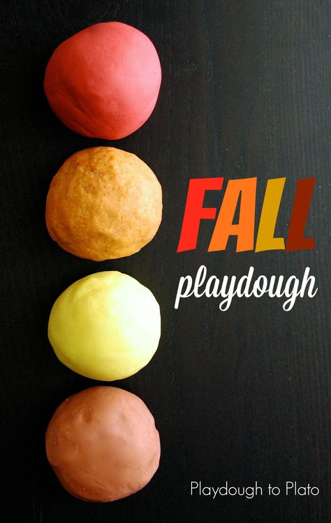 4 Playdough Recipes for Fall Fall Playdough, Fall Apple Cider, Playdough To Plato, Homemade Playdough Recipe, Recipes For Fall, Pumpkin Recipe, Playdough Recipe, Fall Preschool, Homemade Playdough