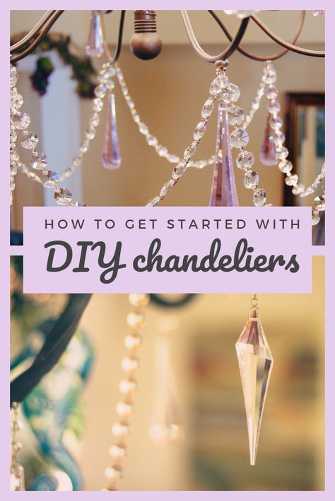 How To Make Your Own Chandelier, Add Crystals To Chandelier Diy, Fairy Light Chandelier Diy, Upcycle Chandelier Diy, Diy Chandelier Shades, Adding Crystals To Chandelier Diy, Diy Crystal Chandelier Ideas, Diy Chandelier Ideas Upcycling, Outside Chandelier Ideas