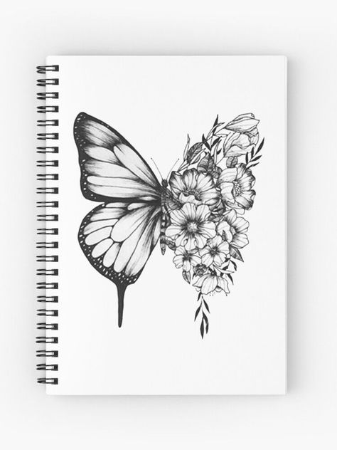 Intricate Butterfly Drawing, Flower And Butterfly Drawing, Beautiful Spine Tattoos, Micron Pen Art, Spine Tattoo Ideas, Butterfly Sketch, Pencil Drawings Of Flowers, Pen Art Work, Pencil Sketch Images