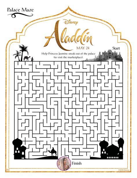 Free Printable Disney Aladdin Palace Maze #disney #aladdin #freeprintable #printable #maze #printablemaze Disney Activity Sheets, Aladdin Palace, Live Action Aladdin, Disney Princess Activities, 2024 Activities, Your Wish Is My Command, Disney Coloring Sheets, Drawing Hacks, Disney Activities